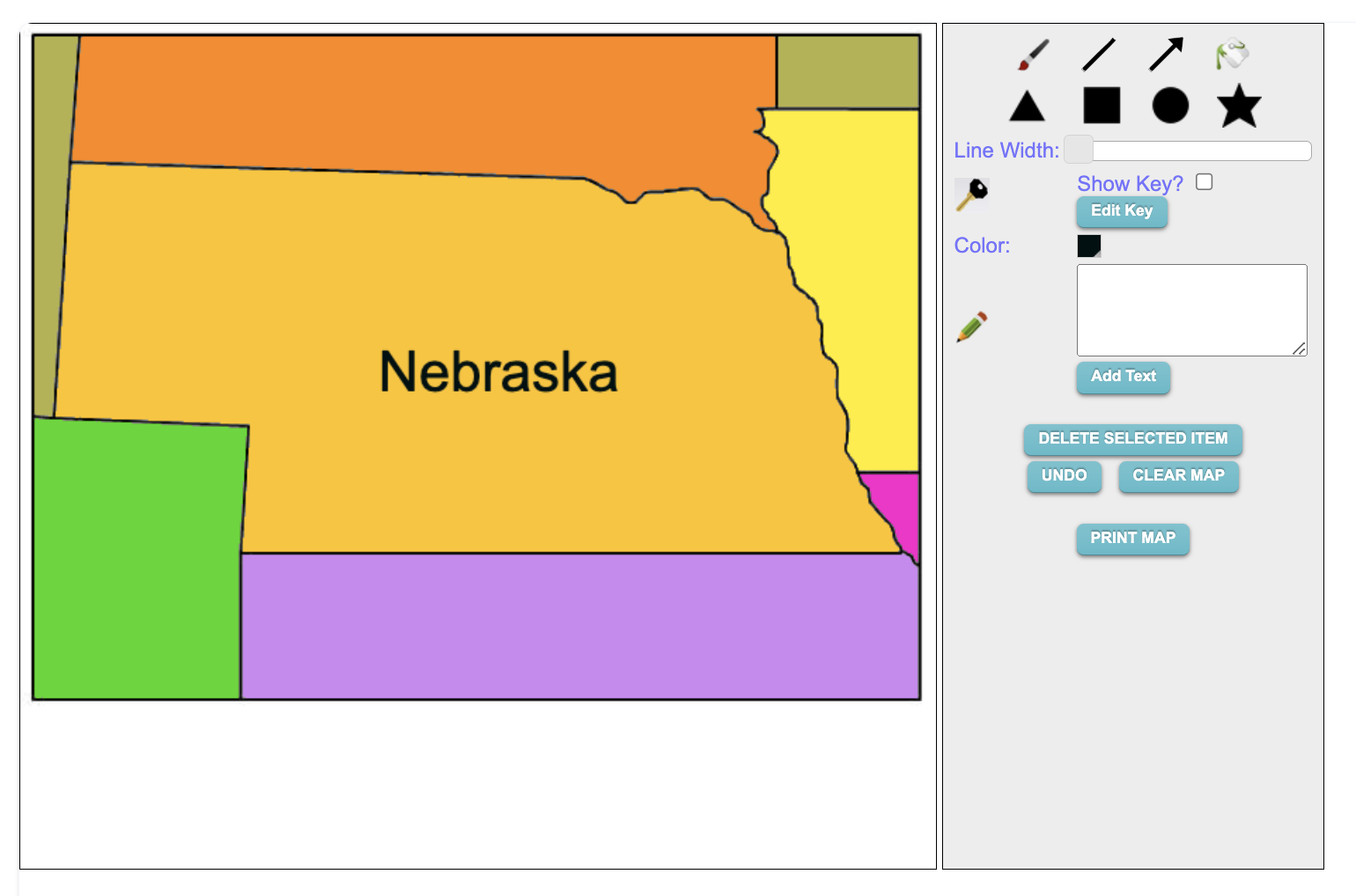 Make your Own Nebraska Map Online
